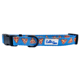 Cutie Ties Fun Design Dog Collar (Color: Pizza Crust, size: small)