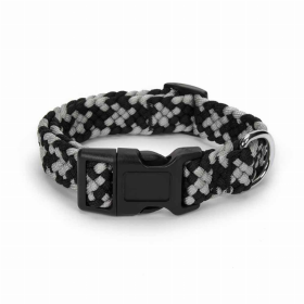 GG Braided Rope Collar (Color: Black, size: large)