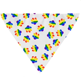 Dog Bandana (Color: Rainbow Paw Prints, size: small)