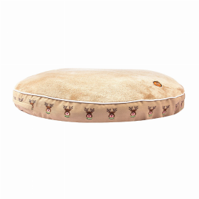 Halo Reindeer Round Dog Bed (Color: Safari, size: S)