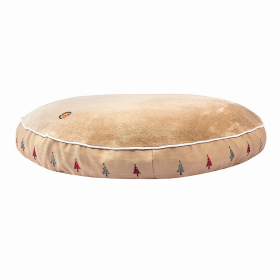 Halo Christmas Tree Round Dog Bed (Color: Safari, size: L)