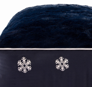 Halo Snowflakes Rectangular Dog Bed (Color: EC Navy, size: S)