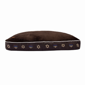 Halo Hanukkah Rectangular Dog Bed (Color: Charcoal, size: M)