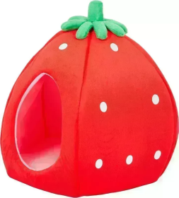 YML Strawberry Pet Bed House (size: small)