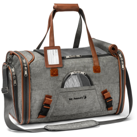 Mr. Peanut's Gold Series Pet Carrier (Color: Platinum Gray, size: 18 in L x 10.5 in W x 11 in H)