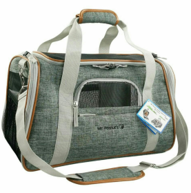 Mr. Peanut's Platinum Series Pet Carrier (Color: Snowflake Gray, size: 18inLx10.5inWx11inH)