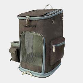 Mr. Peanut's Vancouver Series Backpack Pet Carrier for Smaller Cats and Dogs (Color: Charcoal Ash, size: 17 in L X 11 in W X 11 in H)