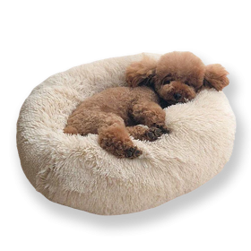 Donut Dog Bed (Color: Beige, size: large)