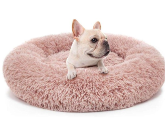 Donut Dog Bed (Color: Black and Grey, size: large)