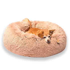 Donut Dog Bed (Color: Beige, size: X-Large)