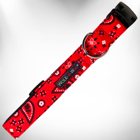 Bandana Dog Collars (Color: Red, size: S 3/4" width fits 10-14" neck)