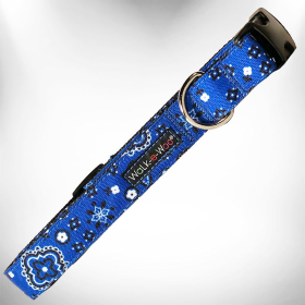 Bandana Dog Collars (Color: Blue, size: XS 5/8" width fits 8-12" neck)