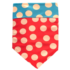 Sport Bandana (Color: DOT Tan/Red/Turquoise, size: large)