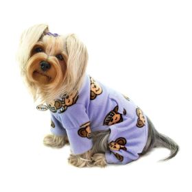 Silly Monkey Fleece Turtleneck Pajamas (Color: Lavender, size: small)