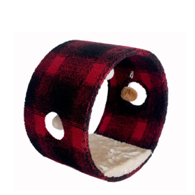 Armarkat Real Wood Cat Hideaway Tunnel, Scotch Plaid (size: 12")