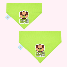 "Fetch Bitch" Lime Green Collar Bandana (size: medium)