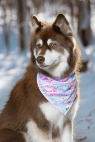 Pink and Blue Tribal Dog Bandana (size: S/M - 18in x 10in)