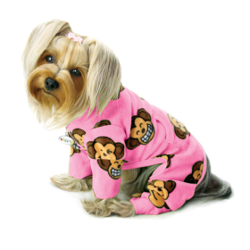 Silly Monkey Fleece Turtleneck Pajamas (Color: Pink, size: S)