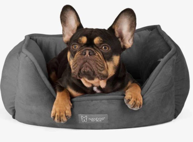 NANDOG Reversible Micro-Plush Fabric Pet Bed (Color: DARK GRAY)