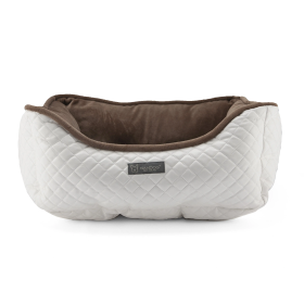 NANDOG Prive Collection Quilted Vegan Leather (Color: WHITE & BROWN)