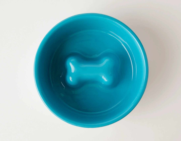 Jax & Bones Bone Slow Feeder Bowl (Color: Blue, size: small)