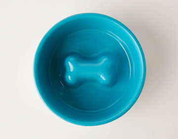 Jax & Bones Bone Slow Feeder Bowl (Color: Blue, size: medium)