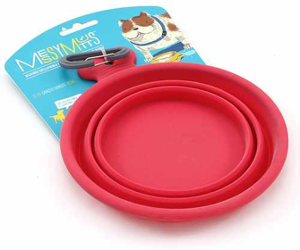 Messy Mutts Silicone Collapsible Bowl (Color: Watermelon, size: small)