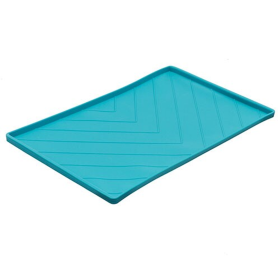 Messy Mutts Silicone Food Mat Raised Edge (Color: Blue, size: Medium 20" x 12")