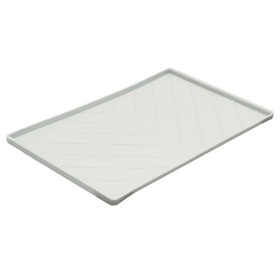 Messy Mutts Silicone Food Mat Raised Edge (Color: Light Grey, size: Medium 20" x 12")