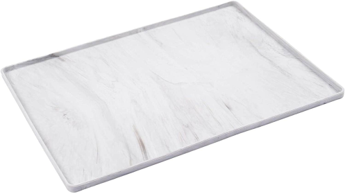 Messy Mutts Silicone Food Mat Raised Edge (Color: Marble, size: Small 16" x 12")