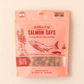 Polkadog Salmon Says Training Bits Crunchy Dog and Cat Treats (size: 7oz)