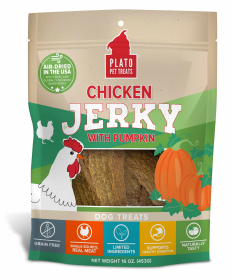 Plato Pet Treats Chicken Jerky with Pumpkin (size: 16oz)