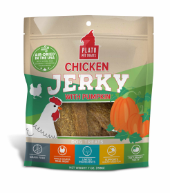 Plato Pet Treats Chicken Jerky with Pumpkin (size: 7oz)