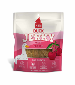 Plato Duck Jerky with Cherry Dog Treats (size: 7oz)