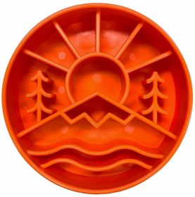 SodaPup eBowl Enrichment Slow Feeder Bowl (Color: Great Outdoors Orange, size: 8")