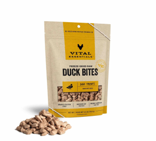 Vital Essentials(R) Freeze-Dried Duck Bites Dog Treats, (size: 5.5 oz)