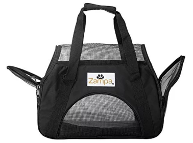 Zampa Airline Approved Soft Sided Pet Carrier (Color: Black, size: 19" x 13" x 10")