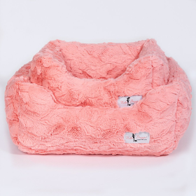 Cuddle Dog Bed (Color: Peach, size: small)