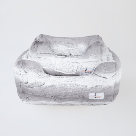 Cashmere Dog Bed (Color: Silver Angora, size: small)