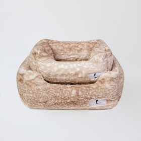 Cashmere Dog Bed (Color: Gold Fawn, size: small)