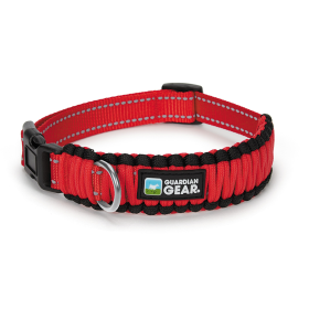 GG Reflective Paracord Collar (Color: Red, size: small)