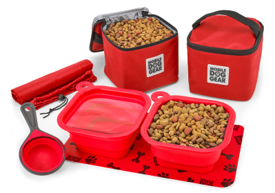 Mobile Dog Gear Dine Away Bag (Medium/Large Dogs) (Color: Red, size: M/L)