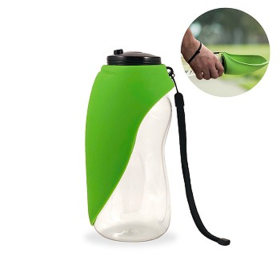 Fold-A-Bowl - Portable Pet Water Bottle and Bowl (Color: Green)