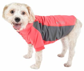 Pet Life Active 'Barko Pawlo' Relax-Stretch Wick-Proof Performance Dog Polo T-Shirt (Color: Red, size: small)