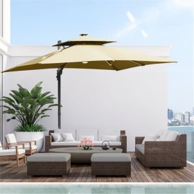 Outdoor beach umbrella/Sun Umbrella (Swiship-Ship)(Prohibited by WalMart) (Color: Brown, Natural Wood Color)