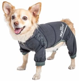 Dog Helios 'Namastail' Lightweight 4-Way Stretch Breathable Full Bodied Performance Yoga Dog Hoodie Tracksuit (Color: Black, size: large)