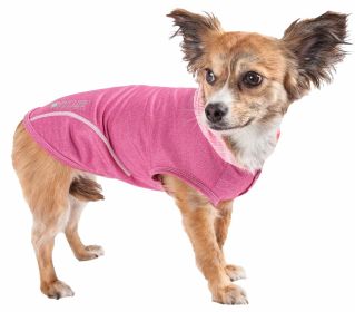 Pet Life Active 'Pull-Rover' Premium 4-Way Stretch Two-Toned Performance Sleeveless Dog T-Shirt Tank Top Hoodie (Color: Pink, size: X-Large)